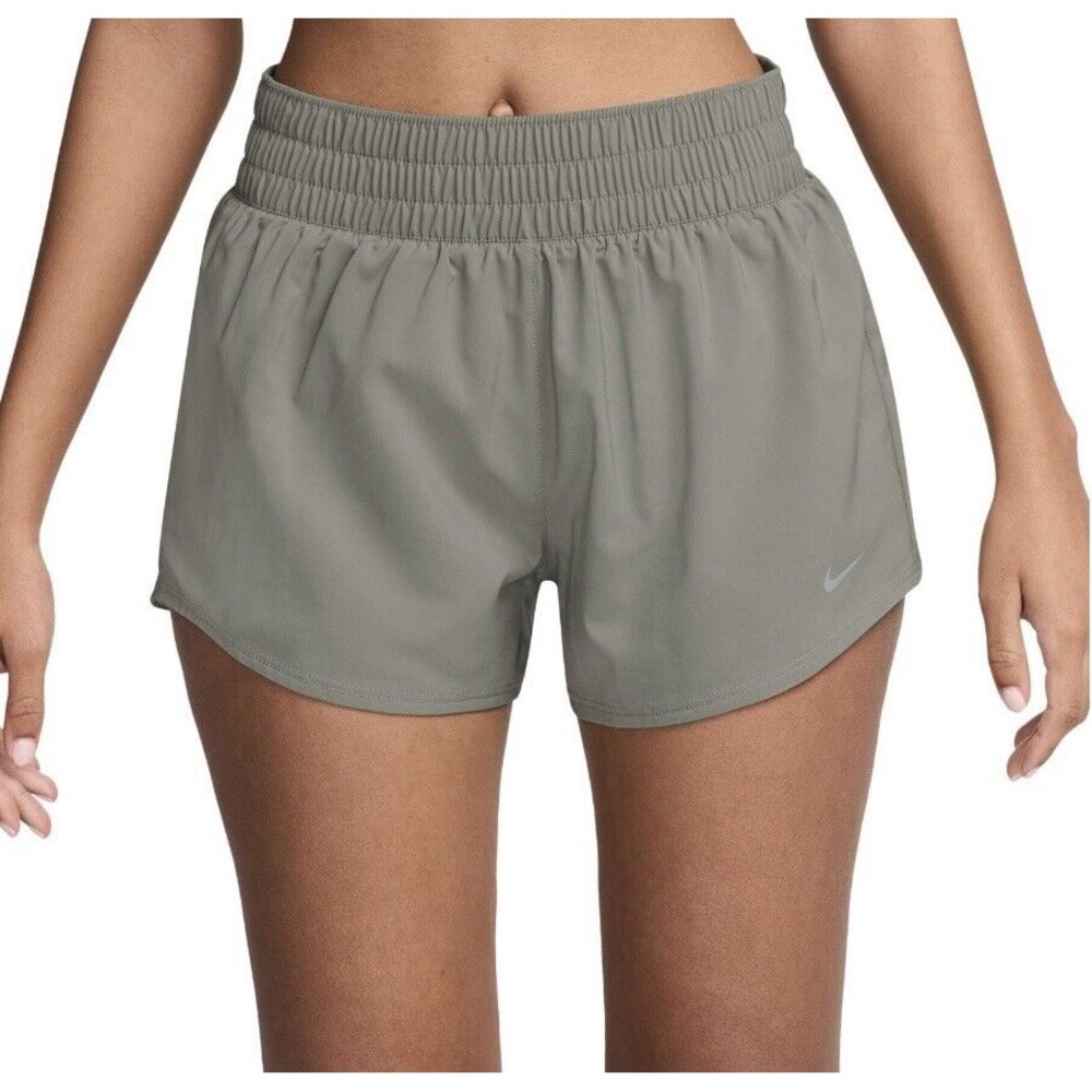 Nike Women's One Dri-FIT Mid-Rise 3" Brief-Lined Shorts Size Small Light Army
